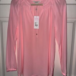 Lilly Pulitzer Soft Pink Gathered Blouse